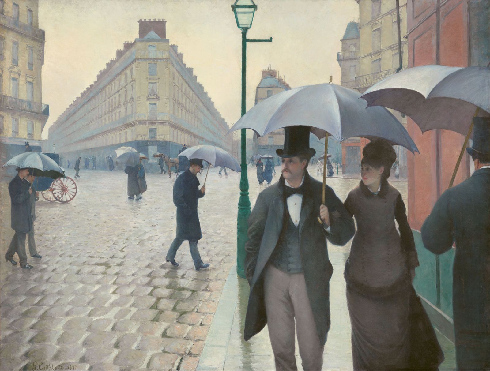 Гюстав Кайботт - Парижская улица в дождливую погоду